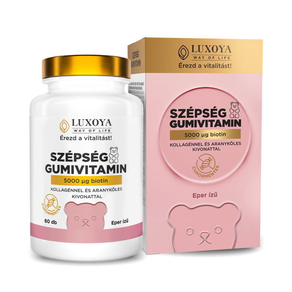 Luxoya Szépség gumivitamin - Eper ízű - 60db